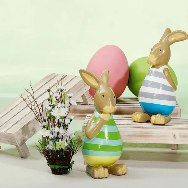 Dekotiere | Osterdeko^DecoWoerner Dekofigur Osterhase , 39 Cm blau