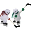Winterdeko^DecoWoerner Deko-Figuren Hockey Eisbären, 30 Cm Hoch weiß