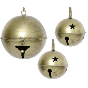 Weihnachtsfiguren^DecoWoerner Deko-Glocken Aus Eisen 3tlg. Set gold