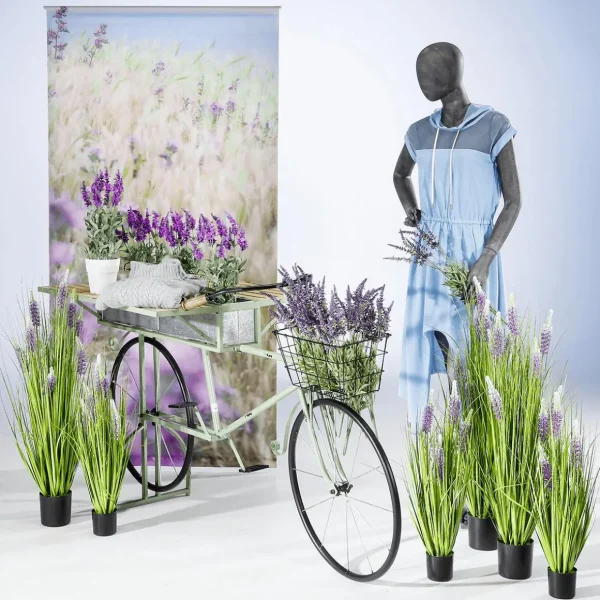 Dekogras^DecoWoerner Dekogras Mit Lavendel Im Topf 100 Cm grün