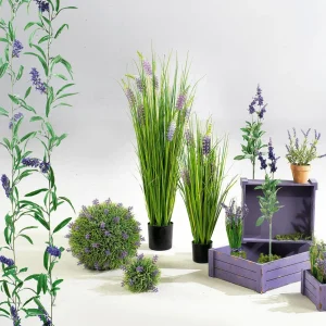 Dekogras^DecoWoerner Dekogras Mit Lavendel Im Topf 100 Cm grün