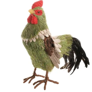 Dekotiere | Osterdeko^DecoWoerner Deko-Hahn 21 Cm Hoch grün