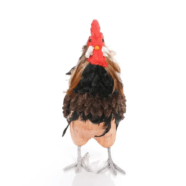 Dekotiere^DecoWoerner Deko-Hahn Figur 50 Cm braun