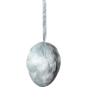 Osterdeko^DecoWoerner Deko-Hänger Feder-Ei Eis, 10 Cm Lang blau