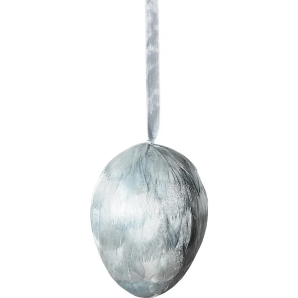 Osterdeko^DecoWoerner Deko-Hänger Feder-Ei Eis, 10 Cm Lang blau