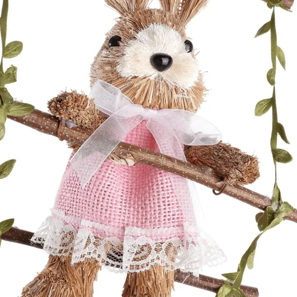 Dekotiere | Osterdeko^DecoWoerner Deko-Hänger "Hasen Auf Holzleiter", 120 Cm Lang braun