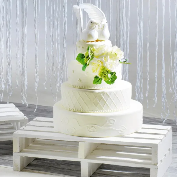 Brot & Kuchen^DecoWoerner Deko-Hochzeits-Torte 52 Cm Hoch weiß