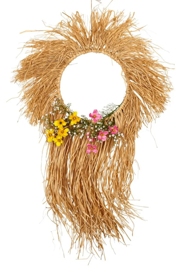 Sommerdeko^DecoWoerner Dekokranz "Boho" 27 Cm Ø Beige