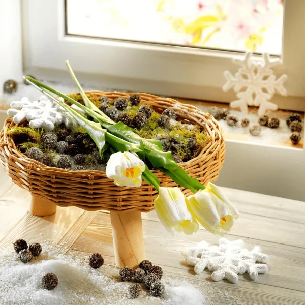 Streudeko | Winterdeko^DecoWoerner Deko-Kristallschnee, Schwer Entflammbar 140 G weiß
