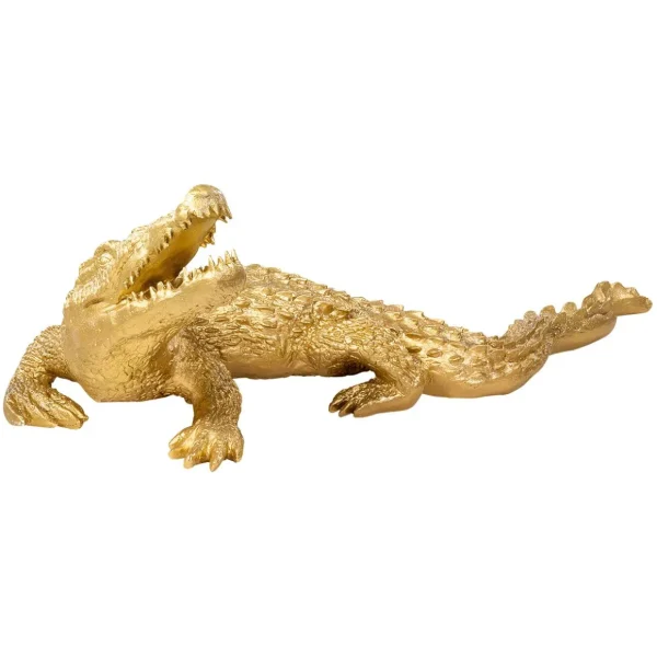 Dekotiere^DecoWoerner Deko-Krokodil 180 Cm Lang, gold