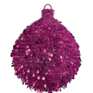 Xxl Weihnachtsdeko^DecoWoerner Dekokugel Tinsel, 100 Cm Ø, Pink violett