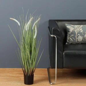 Sommerdeko | Frühlingsdeko^DecoWoerner Deko-Lampenputzergras Im Schwarzen Topf B1, 90 Cm grün