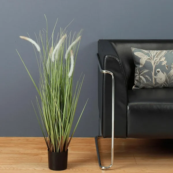 Sommerdeko | Frühlingsdeko^DecoWoerner Deko-Lampenputzergras Im Schwarzen Topf B1, 90 Cm grün