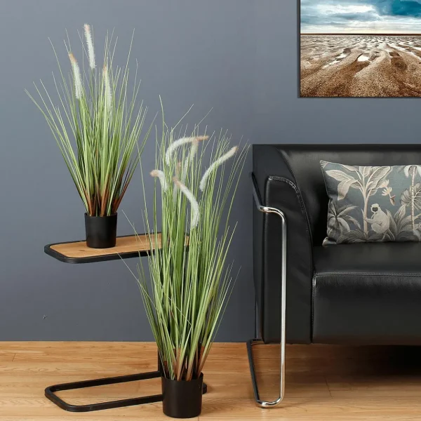 Sommerdeko | Frühlingsdeko^DecoWoerner Deko-Lampenputzergras Im Schwarzen Topf B1, 90 Cm grün