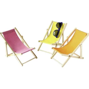 Sommerdeko^DecoWoerner Deko-Liegestuhl-Set "Mini" gelb
