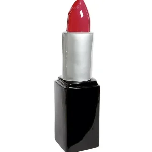 Themen-Deko^DecoWoerner Deko-Lippenstift 60 Cm, Silber Schwarz rot