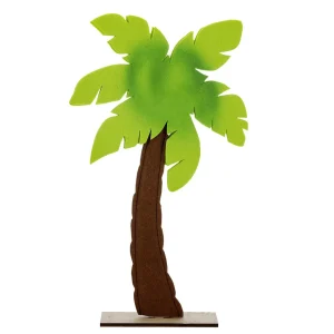 Sommerdeko^DecoWoerner Dekopalme Aus Filz Auf Holzsockel 53,50 Cm grün