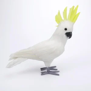 Dekotiere^DecoWoerner Deko-Papagei -gelber Kakadu, 50 Cm weiß