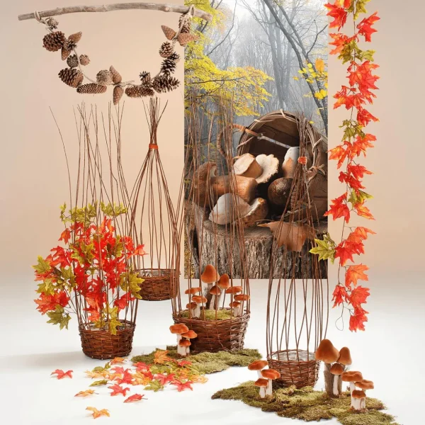 Herbstdeko^DecoWoerner Deko-Pilz, 27 Cm Hoch orange