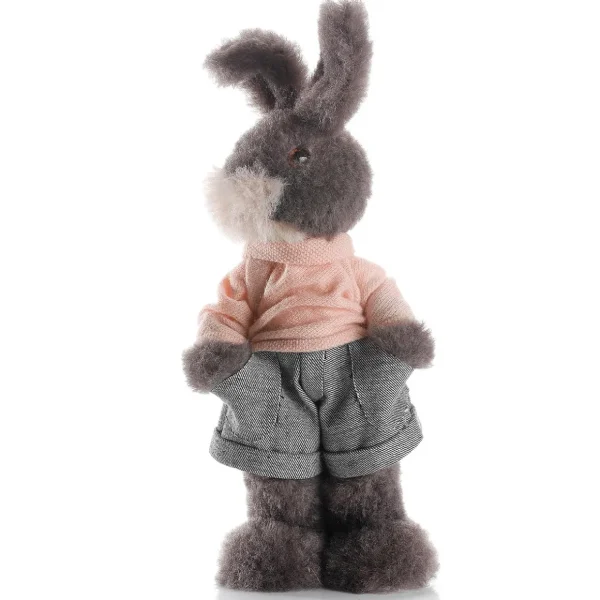 Dekotiere | Osterdeko^DecoWoerner Deko-Plüsch-Oster-Hase 40 Cm Hoch, Grau