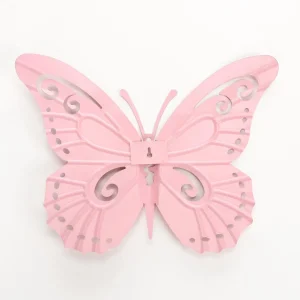 Frühlingsdeko^DecoWoerner Dekorative Wanddekoration "Schmetterling" 28 X 38 Cm rosa