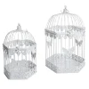 Frühlingsdeko^DecoWoerner Dekoratives Metall-Vogelkäfig-Set 2 Stück 48 X 26 X 23 Cm - 41 X 21 X 18 Cm weiß