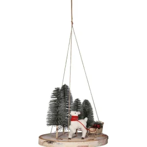 Weihnachtsfiguren^DecoWoerner Dekorierte Holzscheibe 50 Cm Ø mehrfarbig