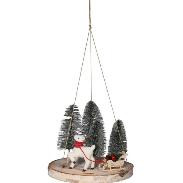 Weihnachtsfiguren^DecoWoerner Dekorierte Holzscheibe 50 Cm Ø mehrfarbig