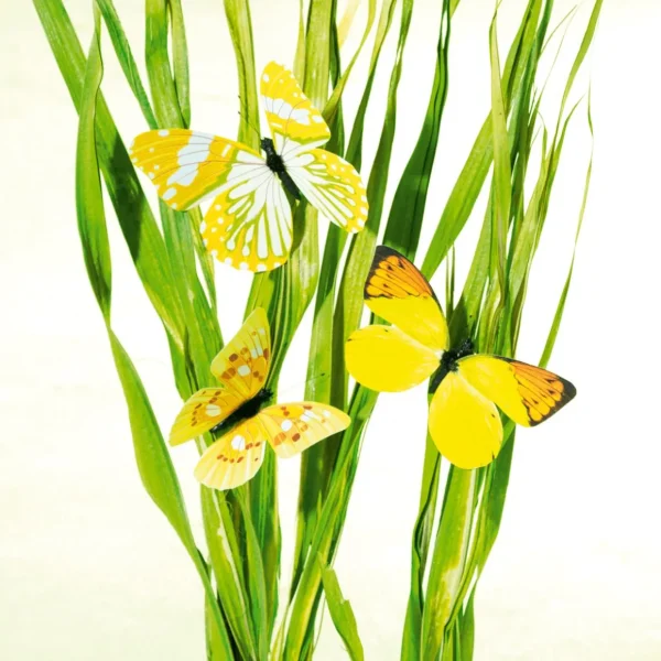 Dekotiere | Frühlingsdeko^DecoWoerner Deko-Schmetterlinge, 10 Cm, , 6 Stück gelb