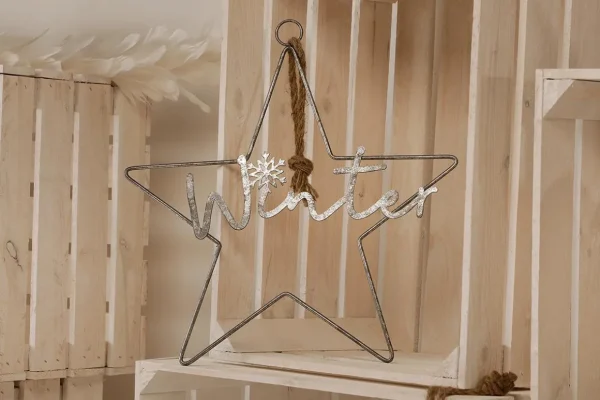 Weihnachtssterne^DecoWoerner Dekostern Antikmetall 40 Cm silber