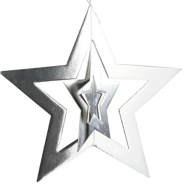 Weihnachtssterne^DecoWoerner Dekostern Hänger , 48 Cm Ø silber