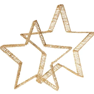 Weihnachtssterne^DecoWoerner Deko-Sterne 2 Stück 40-50 Cm Ø gold