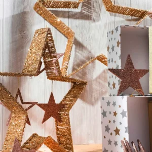 Weihnachtssterne^DecoWoerner Deko-Sterne 2 Stück 40-50 Cm Ø gold