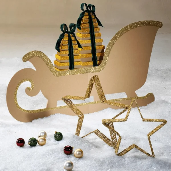 Weihnachtssterne^DecoWoerner Deko-Sterne 2 Stück 40-50 Cm Ø gold
