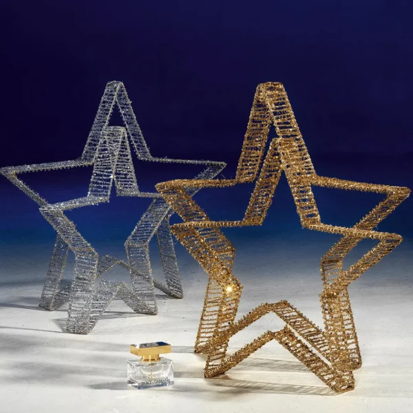 Weihnachtssterne^DecoWoerner Deko-Sterne 2 Stück 40-50 Cm Ø gold