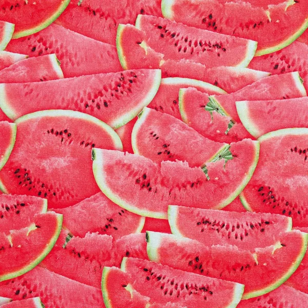Stoffe^DecoWoerner Dekostoff “Melonen" 140 Cm Breit rot