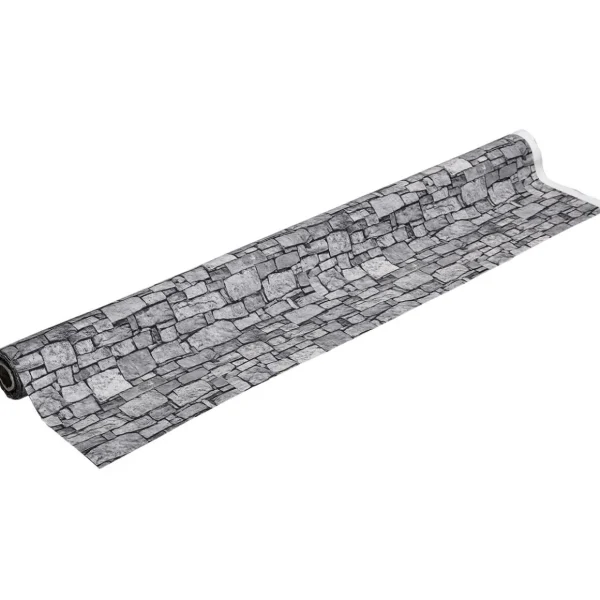 Stoffe^DecoWoerner Dekostoff “Steinwand“, 140 Cm Breit, Grau