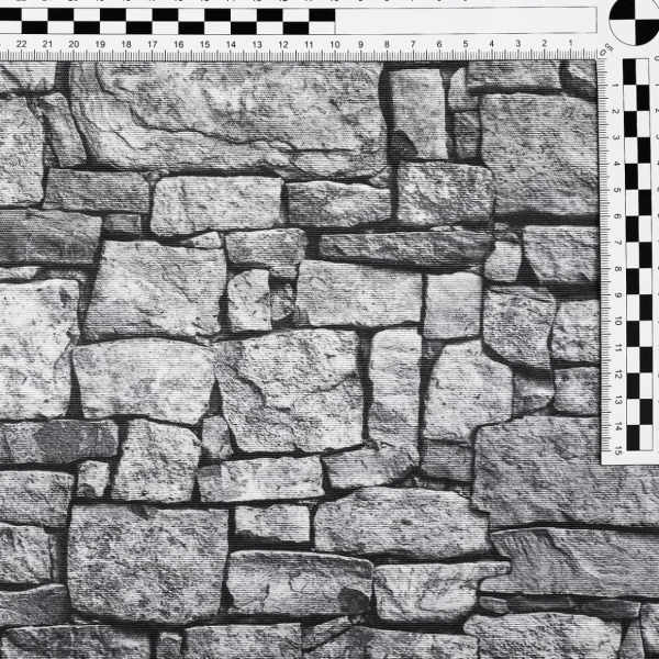 Stoffe^DecoWoerner Dekostoff “Steinwand“, 140 Cm Breit, Grau