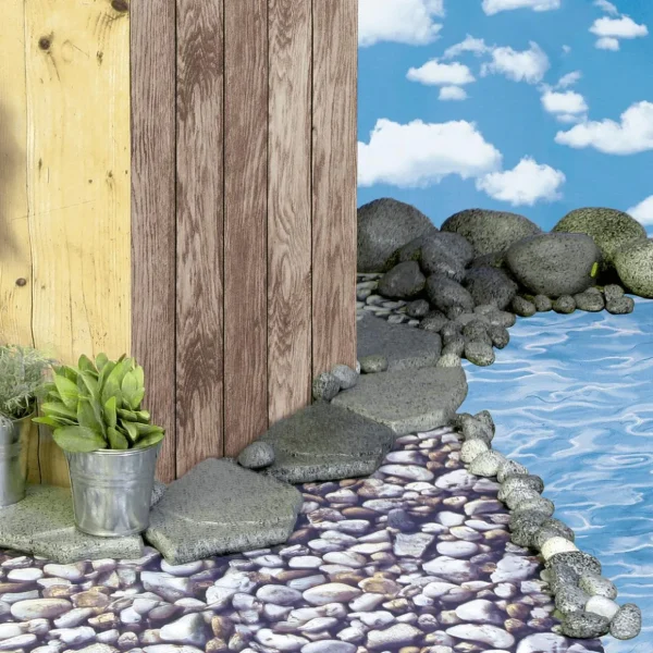 Stoffe^DecoWoerner Dekostoff “Wolken“ 150 Cm Breit blau