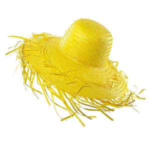 Sommerdeko^DecoWoerner Deko-Strohhut , 40 Cm Ø gelb