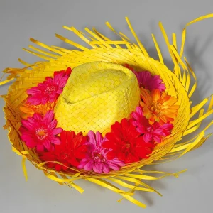 Sommerdeko^DecoWoerner Deko-Strohhut , 40 Cm Ø gelb