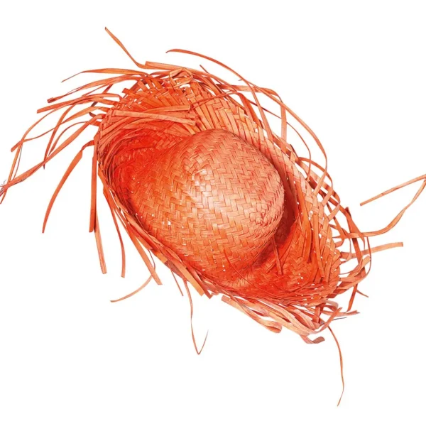Sommerdeko^DecoWoerner Deko-Strohhut , 40 Cm Ø orange