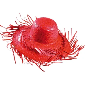 Sommerdeko^DecoWoerner Deko-Strohhut, , 40 Cm Ø rot