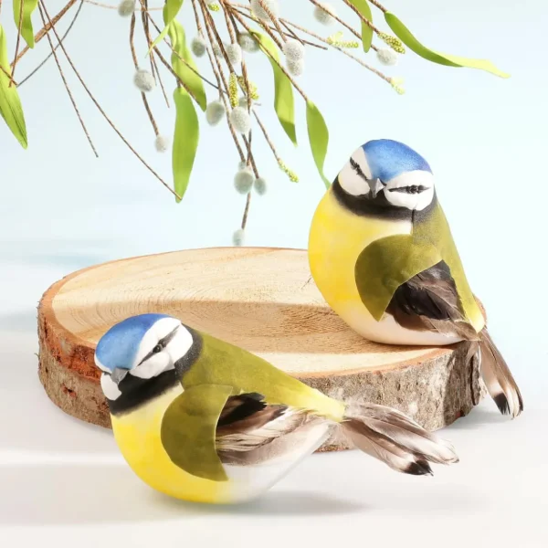 Dekotiere | Frühlingsdeko^DecoWoerner Dekovogel Grün Gelb 19 Cm blau