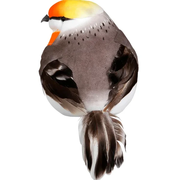 Dekotiere | Frühlingsdeko^DecoWoerner Dekovogel Grau Orange 19 Cm mehrfarbig
