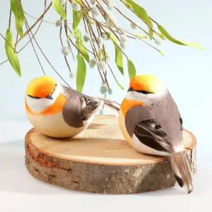 Dekotiere | Frühlingsdeko^DecoWoerner Dekovogel Grau Orange 19 Cm mehrfarbig