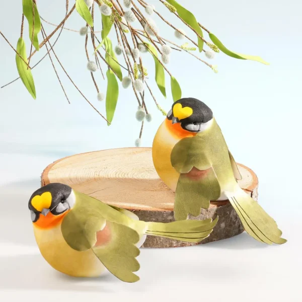 Dekotiere | Frühlingsdeko^DecoWoerner Dekovogel -orange 19 Cm grün