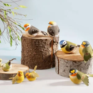 Dekotiere | Frühlingsdeko^DecoWoerner Dekovogel -orange 19 Cm grün