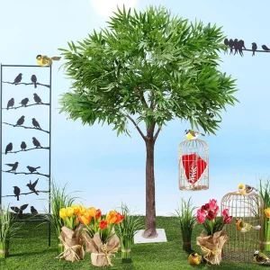 Dekotiere | Frühlingsdeko^DecoWoerner Dekovogel -orange 19 Cm grün