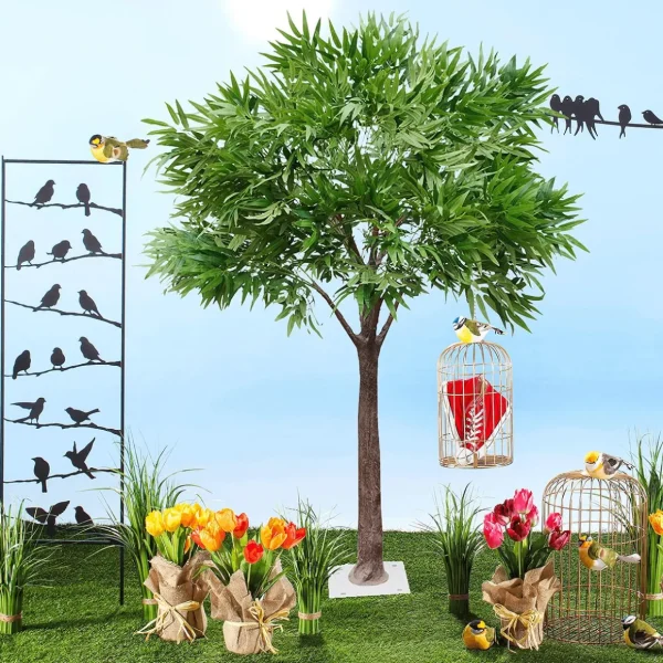 Dekotiere | Frühlingsdeko^DecoWoerner Dekovogel -orange 19 Cm grün